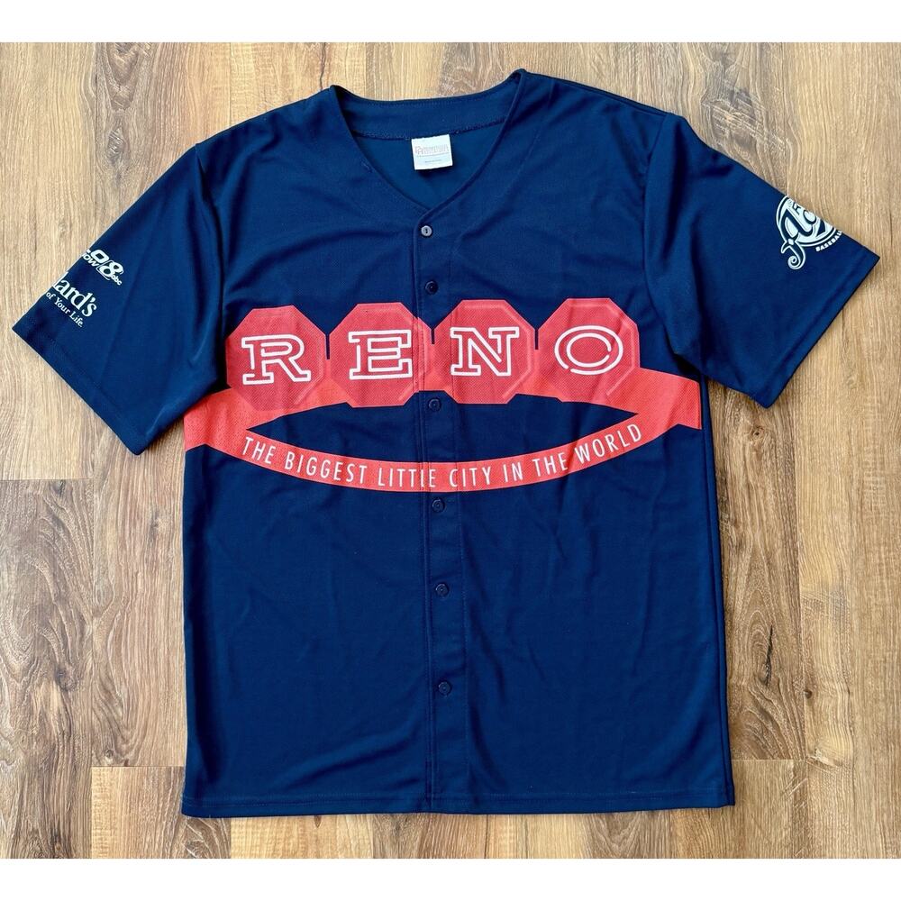 RENO ACES MiLB Jersey‎ Men’s/Women’s Size XL Navy Blue Biggest Little City EUC